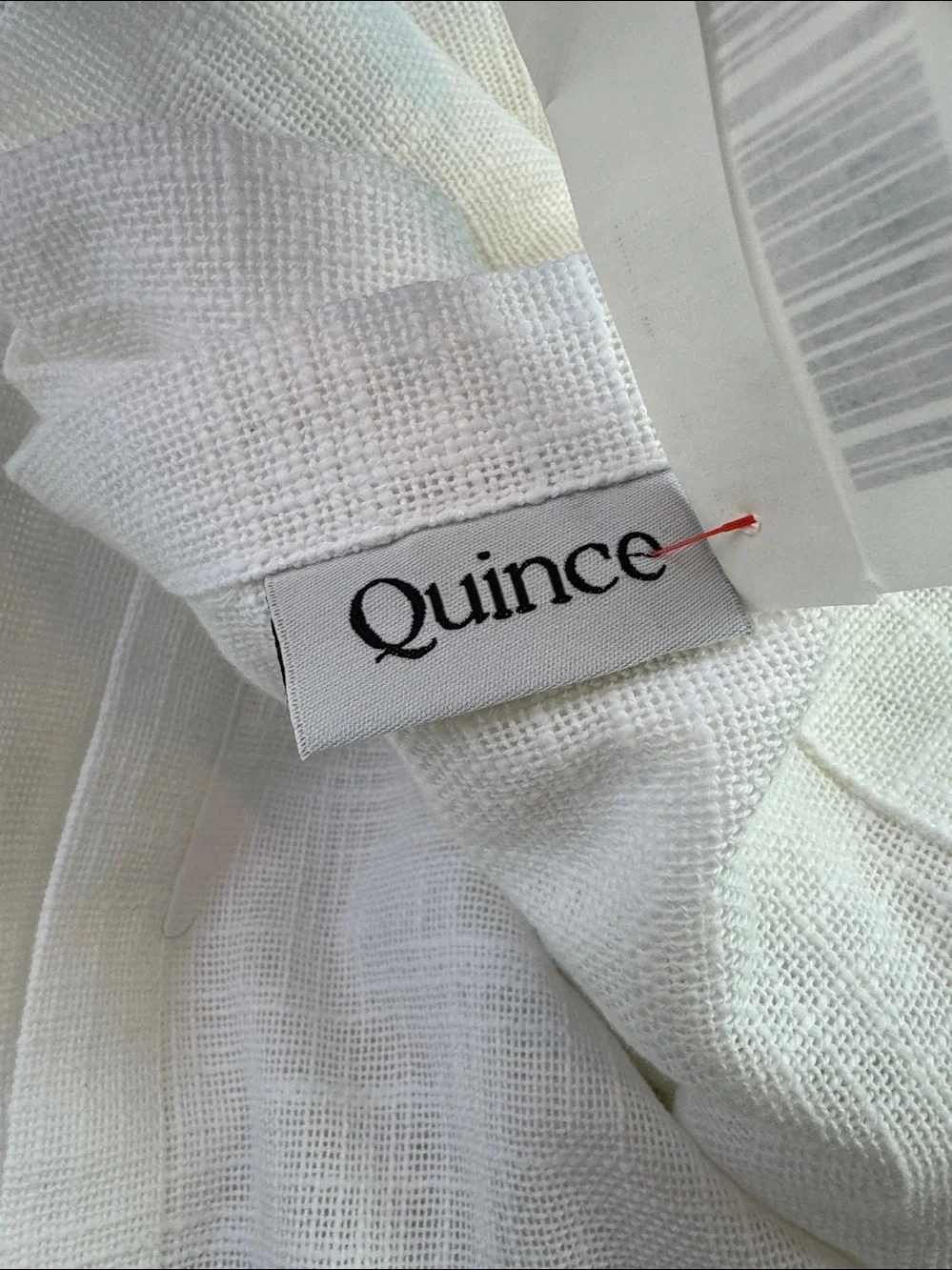 Quince Cotton Sheer Curtain Set of 2 White 48 x 84 New